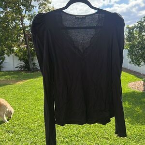 Black Generation Love Long Sleeve T Simple Puffed Shoulder Lace -  XS BRAND NEW
